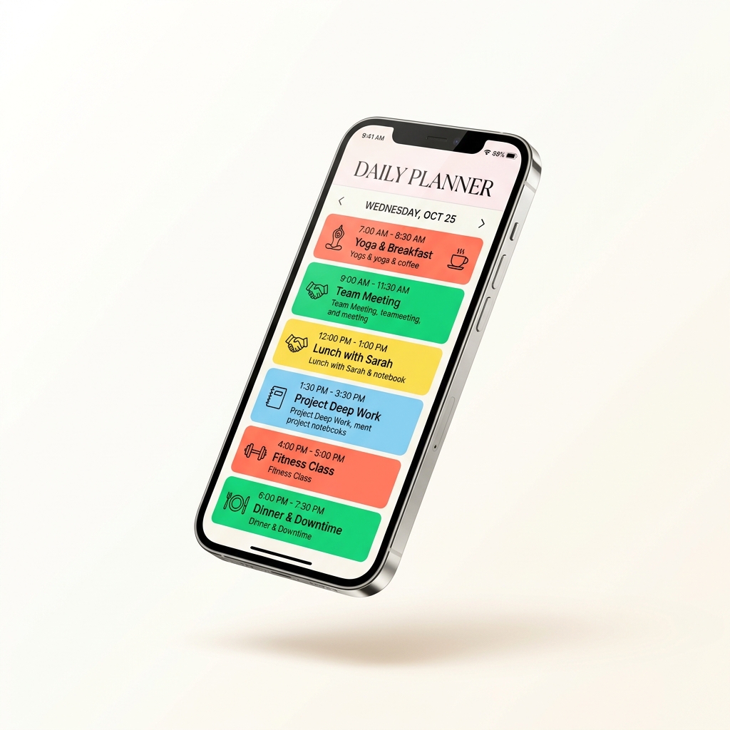 Мокап приложения День Лидера с расписанием дня